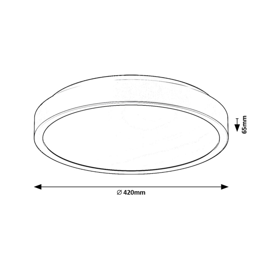 Rabalux - LED stropno svetlo za kupatilo LED/48W/230V IP44 4000K prečnik 42 cm crna