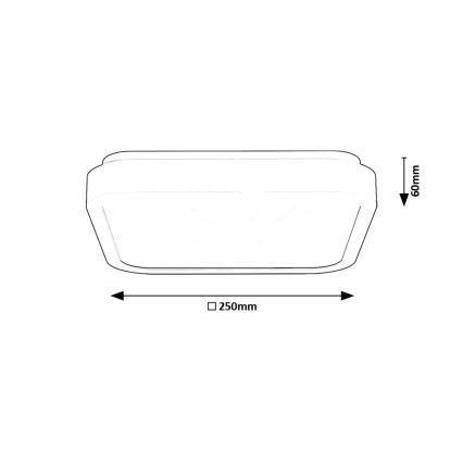 Rabalux - LED kupatilsko plafonsko svetlo LED/18W/230V IP44 4000K 25x25 cm crno