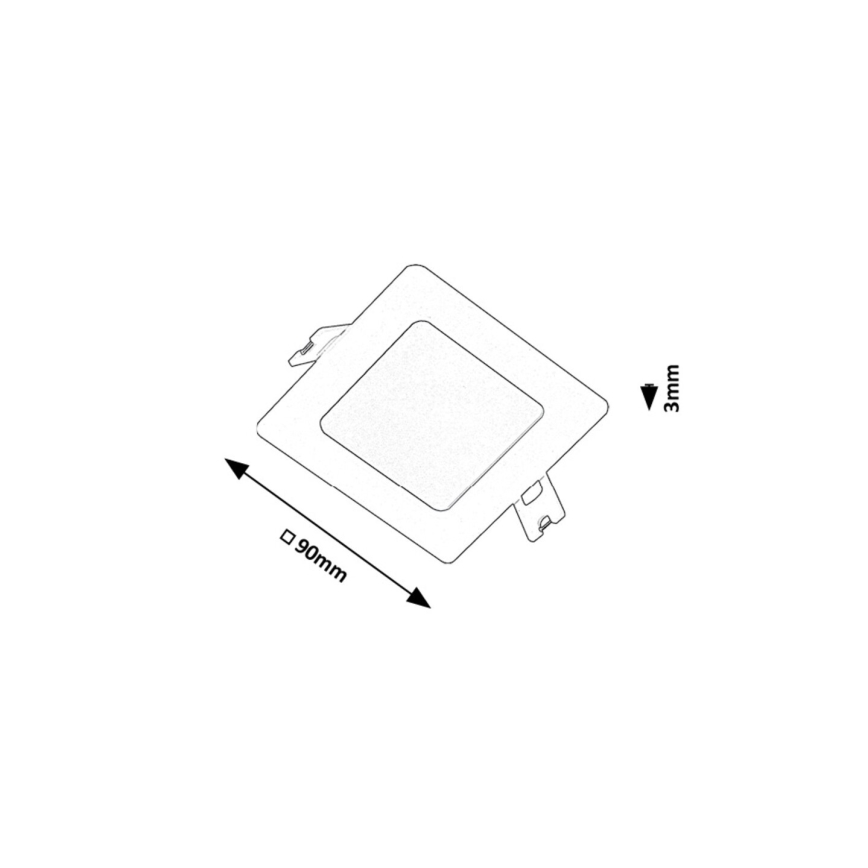 Rabalux - Ugradno LED svetlo LED/3W/230V 9x9 cm crno