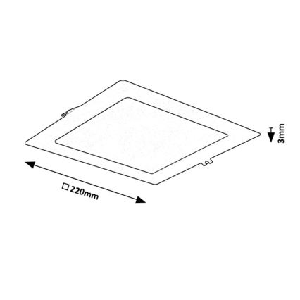 Rabalux - LED ugradno plafonsko svetlo LED/18W/230V 22x22 cm crno