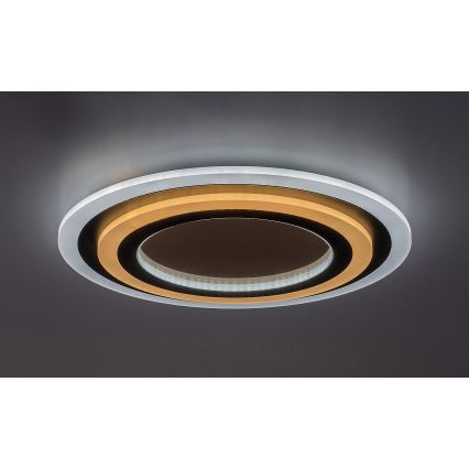 Rabalux - LED prigušiva plafonska svetiljka LED/56W/230V 3000/4000/6000K mat hrom/crna + daljinski upravljač prečnik 45 cm