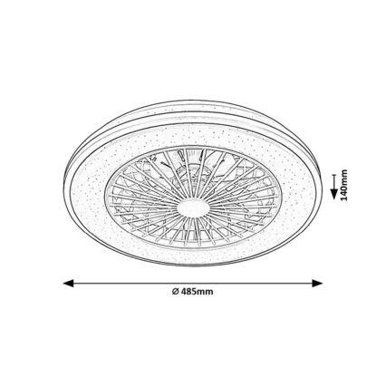 Rabalux - prigušiva LED stropna svetiljka sa ventilatorom LED/48W/230V 3000-6500K + daljinski upravljač