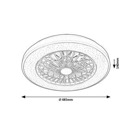 Rabalux - LED prigušiva stropna svetiljka sa ventilatorom LED/48W/230V 3000-6500K + daljinsko upravljanje