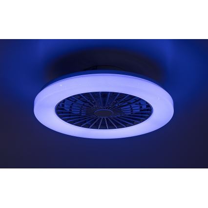Rabalux - LED RGB prigušiva plafonska svetiljka sa ventilatorom LED/48W/230V 3000-6500K + daljinski upravljač