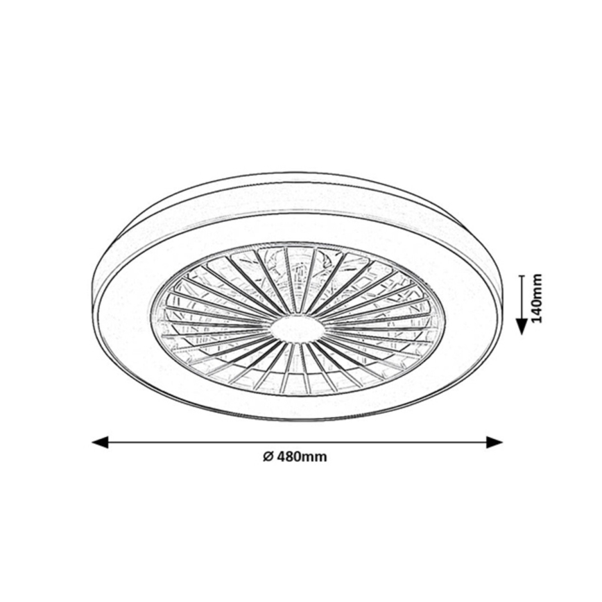 Rabalux - LED prigušiva plafonska svetiljka sa ventilatorom LED/40W/230V 3000/4000/6000K Wi-Fi + daljinski upravljač