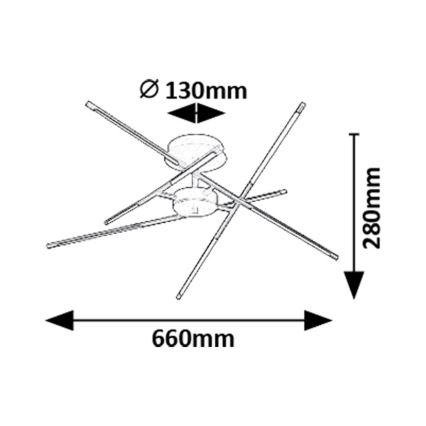 Rabalux - LED plafonski luster LED/40W/230V 3000K crni
