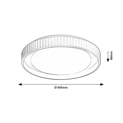 Rabalux - LED prigušiva plafonska svetiljka LED/48W/230V 3000-6500K prečnik 49,5 cm + daljinski upravljač