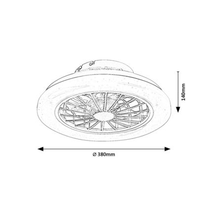 Rabalux - LED prigušiva stropna svetiljka sa ventilatorom LED/24W/230V 3000-6500K + daljinski upravljač