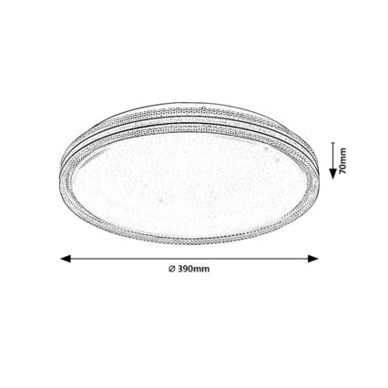 Rabalux - prigušiva LED stropna svetiljka, 34 W, 230 V, 3000–6500 K, prečnik 39 cm + daljinski upravljač