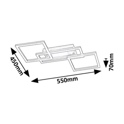 Rabalux - LED prigušiva stropna svetiljka LED/40W/230V 3000-6500K 45x55 cm + daljinski upravljač