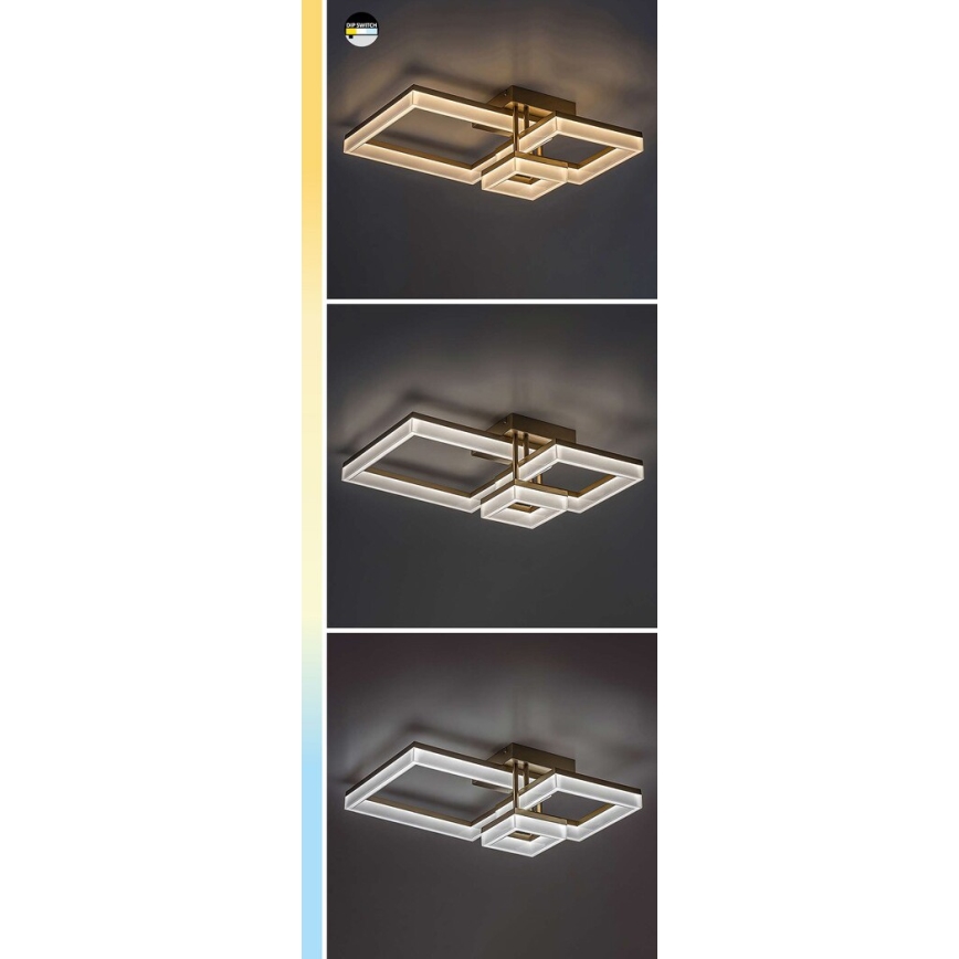 Rabalux - LED plafonska svetiljka LED/22W/230V 3000/4000/6500K zlatna 47x47 cm