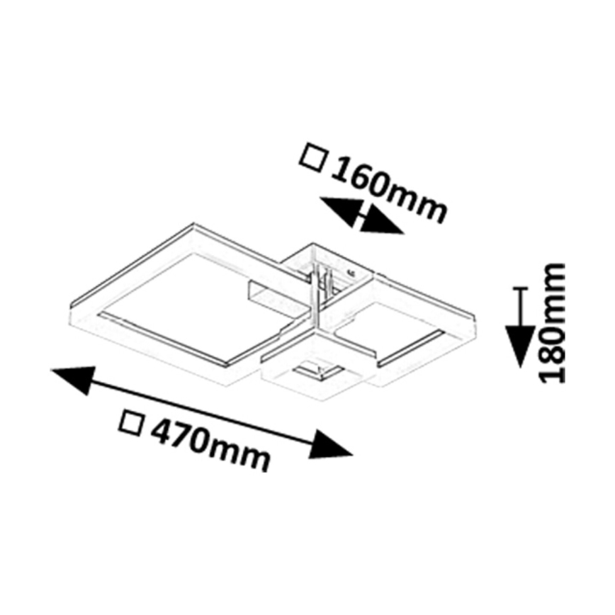Rabalux - LED plafonsko svetlo LED/22W/230V 3000/4000/6500K mat hrom 47x47 cm