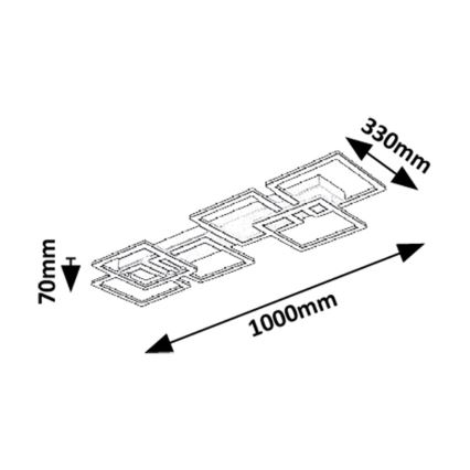 Rabalux - LED prigušiva stropna svetiljka LED/40W/230V 3000-6500K 33x100 cm crna + daljinski upravljač