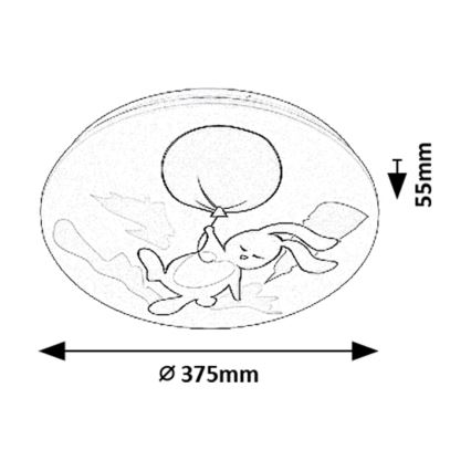 Rabalux - LED dečije plafonsko svetlo LED/24W/230V 3000K, prečnik 37,5 cm