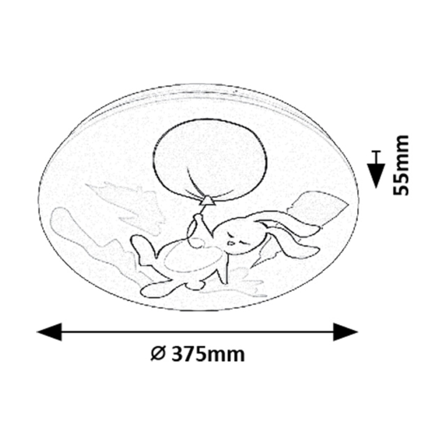 Rabalux - LED dečije plafonsko svetlo LED/24W/230V 3000K, prečnik 37,5 cm