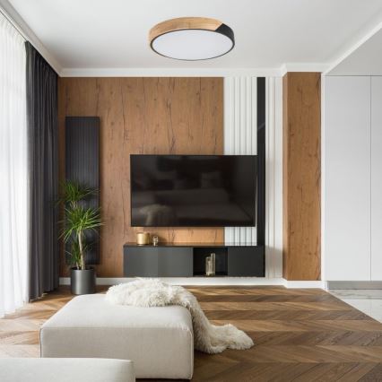Rabalux - LED stropna svetiljka LED/42W/230V 3000/4000/6500K crna/hrast prečnik 61 cm
