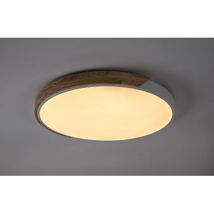 Rabalux - LED stropno svetlo LED/40W/230V 3000/4000/6500K bela/hrast prečnik 61 cm