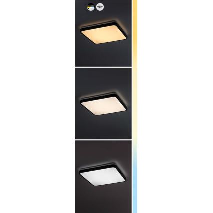 Rabalux - LED stropna svetiljka za kupatilo LED/24W/230V 3000/4000/6000K IP44 29x29 cm crna