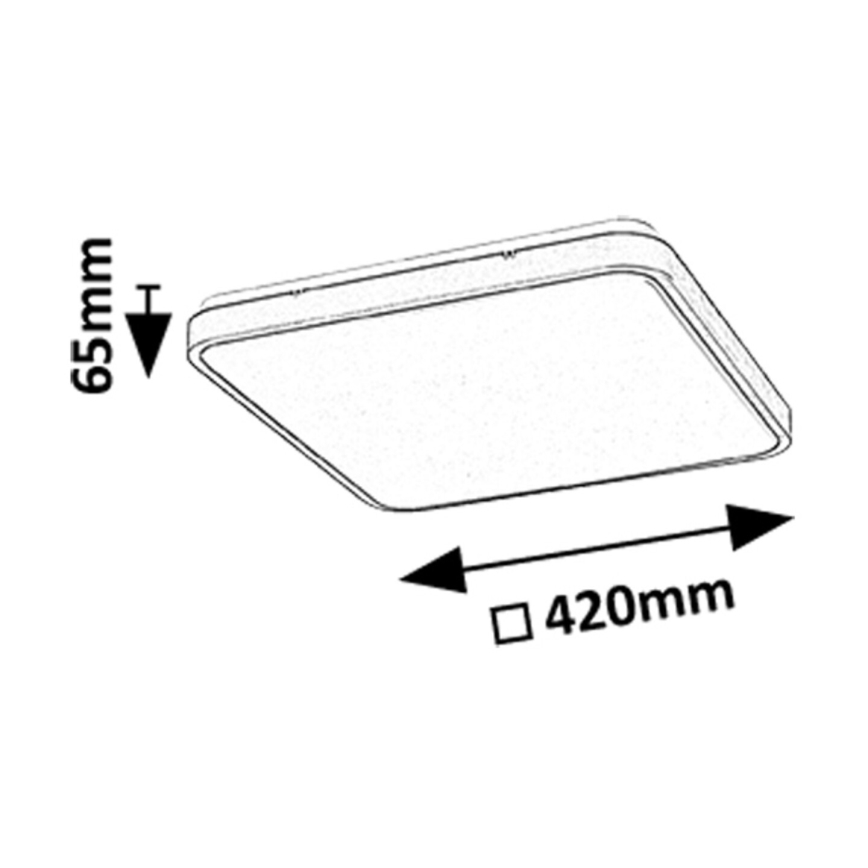 Rabalux - LED kupatilsko plafonsko svetlo LED/36W/230V 3000/4000/6000K IP44 42x42 cm crna