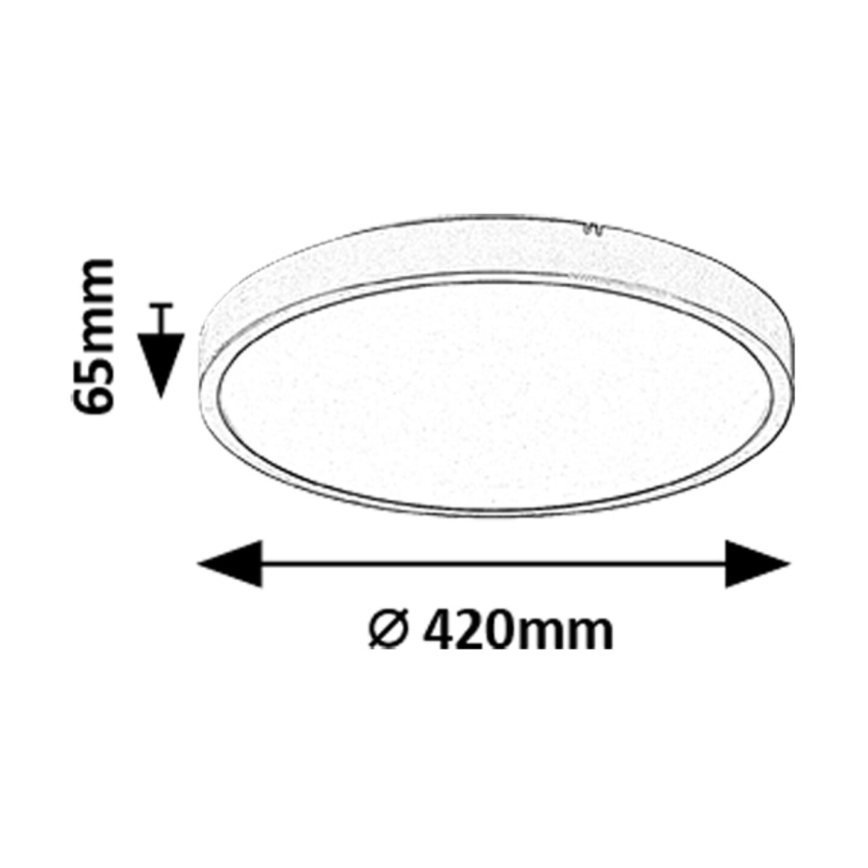 Rabalux - LED kupatilsko plafonsko svetlo LED/36W/230V 3000/4000/6000K IP44 Ø 42 cm crno