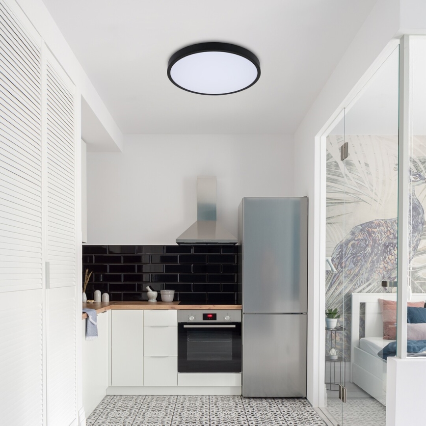 Rabalux - LED RGB prigušiva kupatilska plafonska lampa LED/36W/230V 3000-6000K Wi-Fi Tuya IP44 pr. 42 cm crna