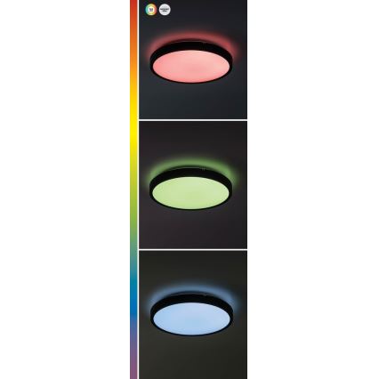 Rabalux - LED RGB prigušiva kupatilska plafonska lampa LED/36W/230V 3000-6000K Wi-Fi Tuya IP44 pr. 42 cm crna