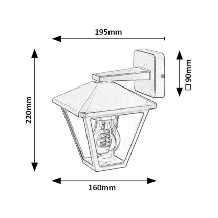 Rabalux - Spoljašnja zidna lampa 1xE27/40W/230V IP44