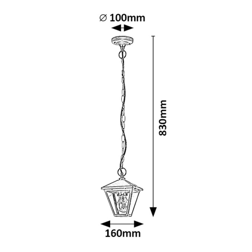 Rabalux - Spoljašnji luster na lancu 1xE27/40W/230V IP44