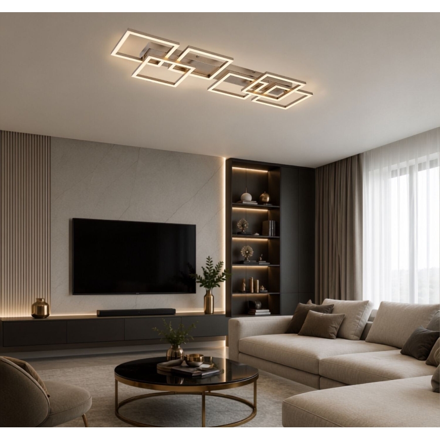 Rabalux - LED prigušiva stropna svetiljka LED/40W/230V 3000-6500K 33x100 cm zlatna + daljinski upravljač