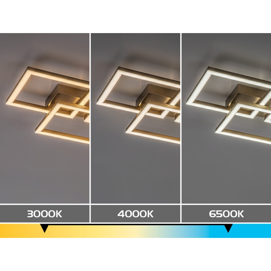 Rabalux - LED prigušiva stropna svetiljka LED/40W/230V 3000-6500K 33x100 cm zlatna + daljinski upravljač