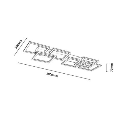 Rabalux - LED prigušiva stropna svetiljka LED/40W/230V 3000-6500K 33x100 cm zlatna + daljinski upravljač
