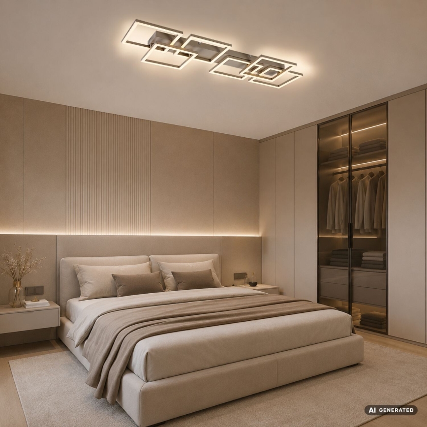 Rabalux - LED prigušiva stropna svetiljka LED/40W/230V 3000-6500K 33x100 cm bež + daljinski upravljač