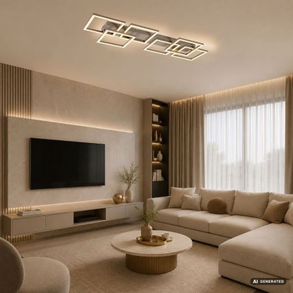 Rabalux - LED prigušiva stropna svetiljka LED/40W/230V 3000-6500K 33x100 cm bež + daljinski upravljač