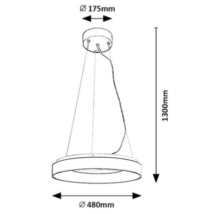 Rabalux - LED prigušiva luster na sajli LED/38W/230V 3000-6500K crna + sa daljinskim upravljačem