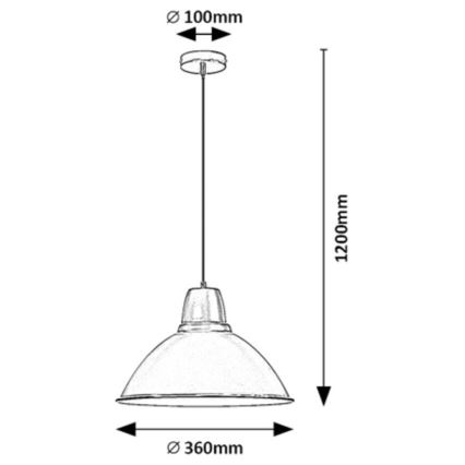 Rabalux - Luster na sajli 1xE27/60W/230V beli