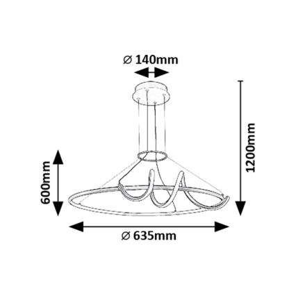 Rabalux - LED luster prigušiva na sajli LED/46W/230V 3000-6500K + daljinski upravljač