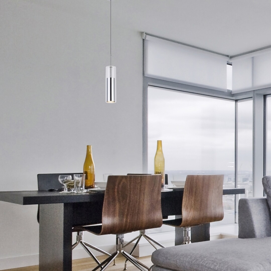 Rabalux - Luster na sajli 1xGU10/50W/230V proziran/sjajni hrom