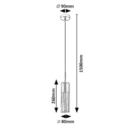 Rabalux - Luster na sajli 1xGU10/50W/230V proziran/crni
