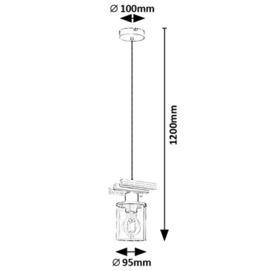 Rabalux - Luster na šipci 1xE27/25W/230V borovina