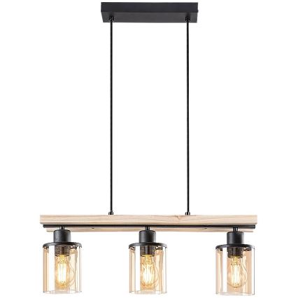 Rabalux - Luster na sajli 3xE27/25W/230V borovina