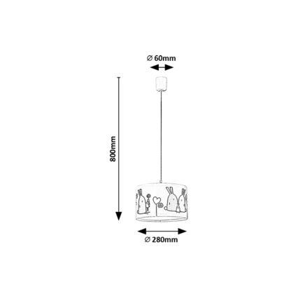 Rabalux - Dečiji viseći luster na kanapu 1xE27/40W/230V