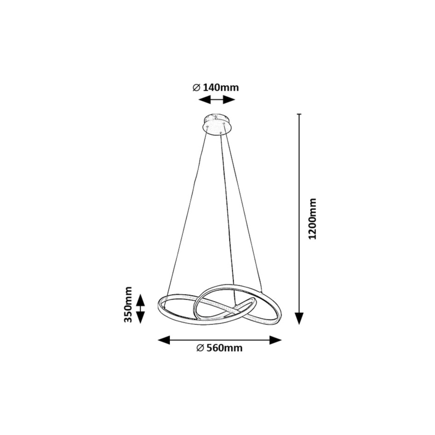 Rabalux - LED luster na sajli LED/36W/230V 3000K zlatna