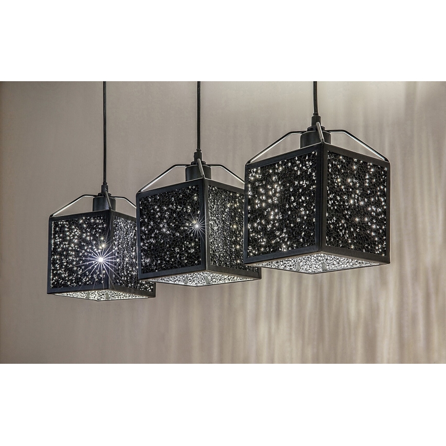 Rabalux - luster na sajli 3xE27/40W/230V crni