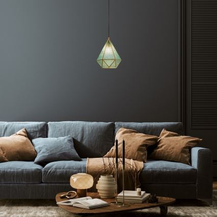 Rabalux - Tiffany vitražni luster na sajli 1xE14/40W/230V plava/zlatna
