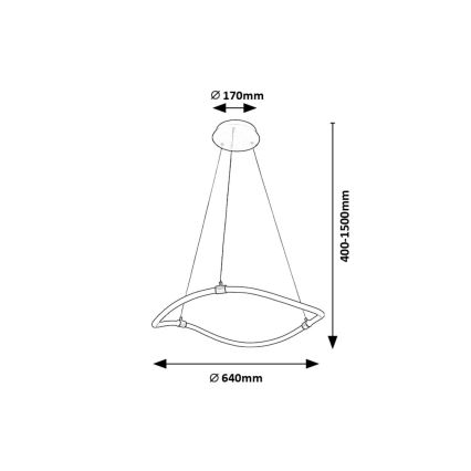 Rabalux - LED luster na sajli LED/34W/230V 4000K