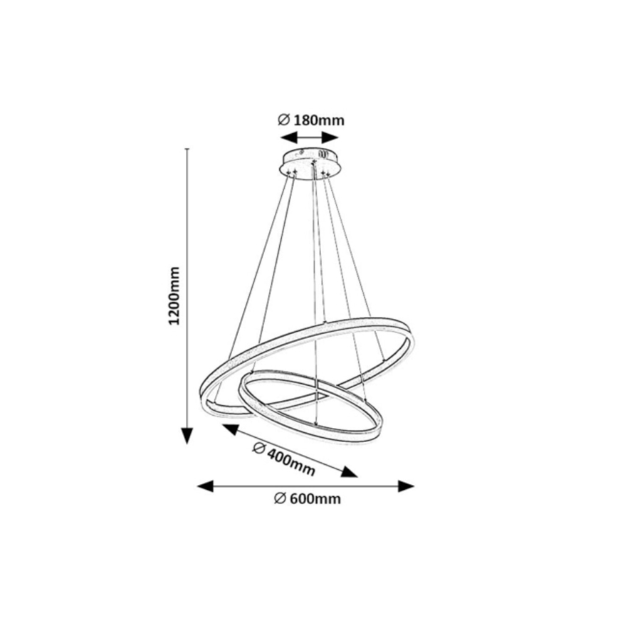 Rabalux - LED prigušiva viseći luster na sajli LED/80W/230V 3000-6500K + daljinski upravljač