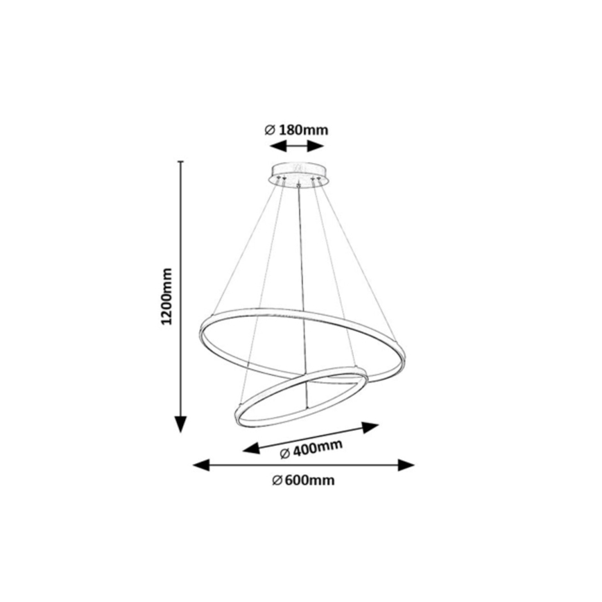 Rabalux - LED prigušiva luster na sajli LED/75W/230V 3000-6500K + daljinski upravljač