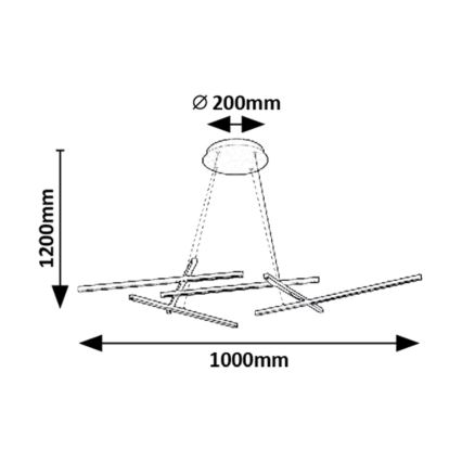 Rabalux - LED prigušiva luster na sajli LED/40W/230V 3000-6500K + daljinski upravljač