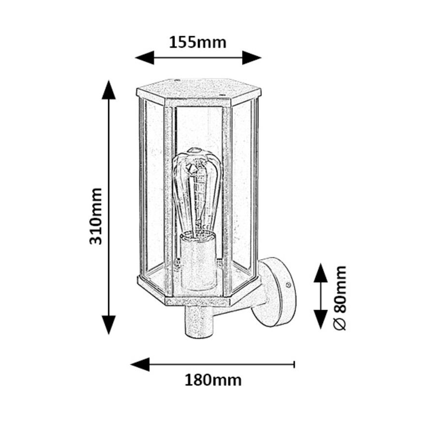 Rabalux - Spoljašnja zidna lampa 1xE27/40W/230V IP44