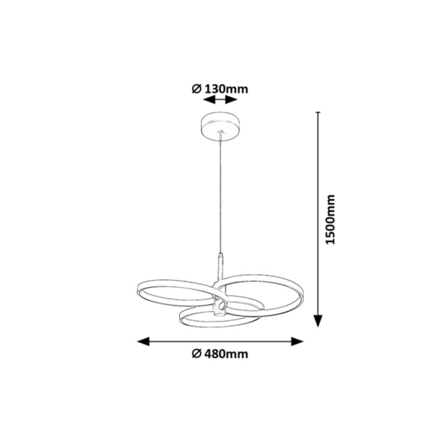 Rabalux - LED prigušiva luster na sajli LED/50W/230V 3000-6500K + daljinski upravljač